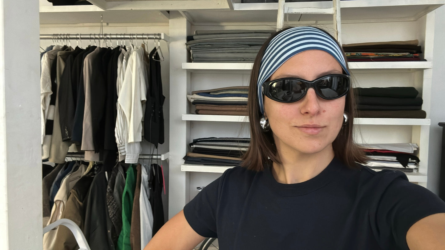 Blue Striped Headband