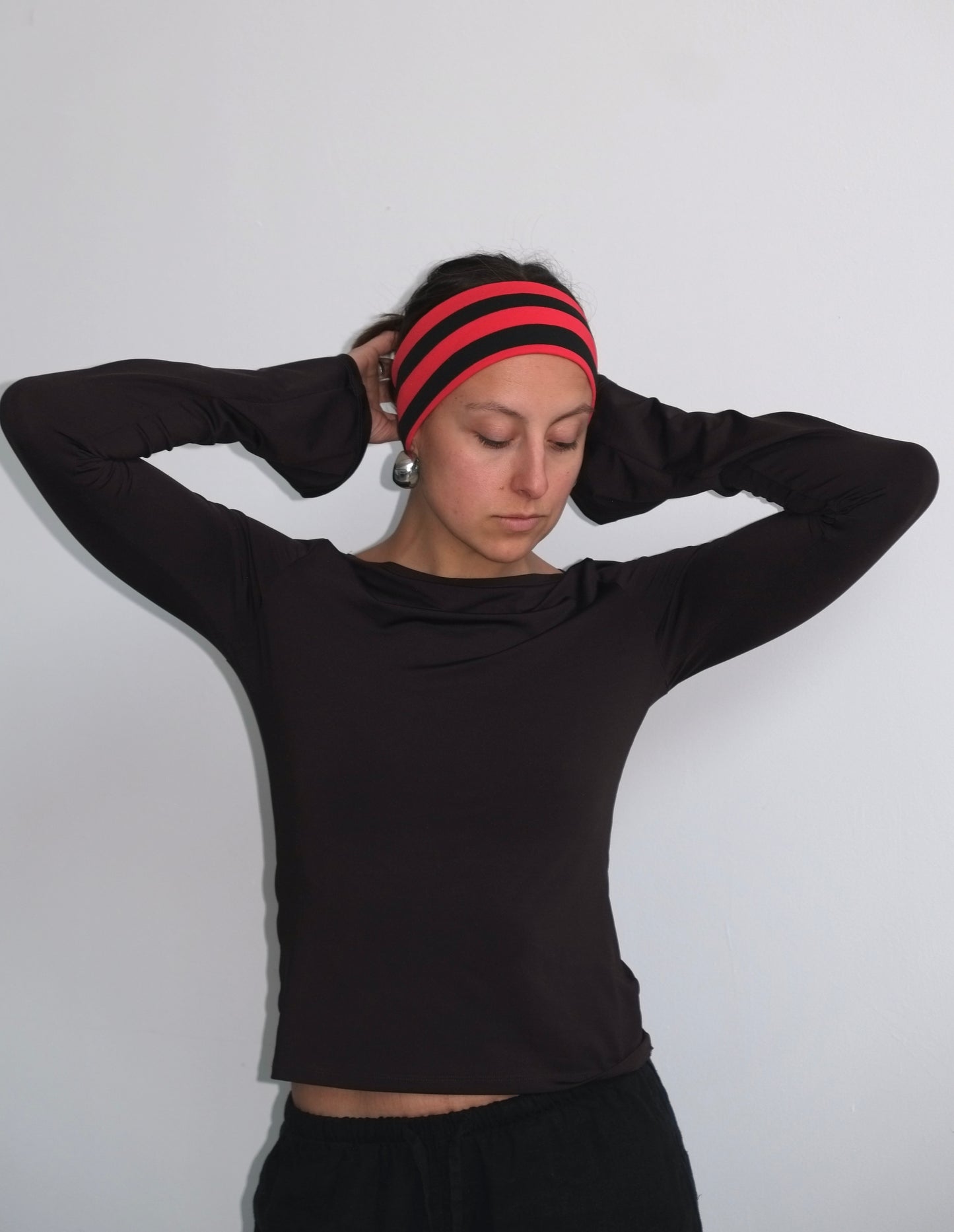 Red Black Striped Headband