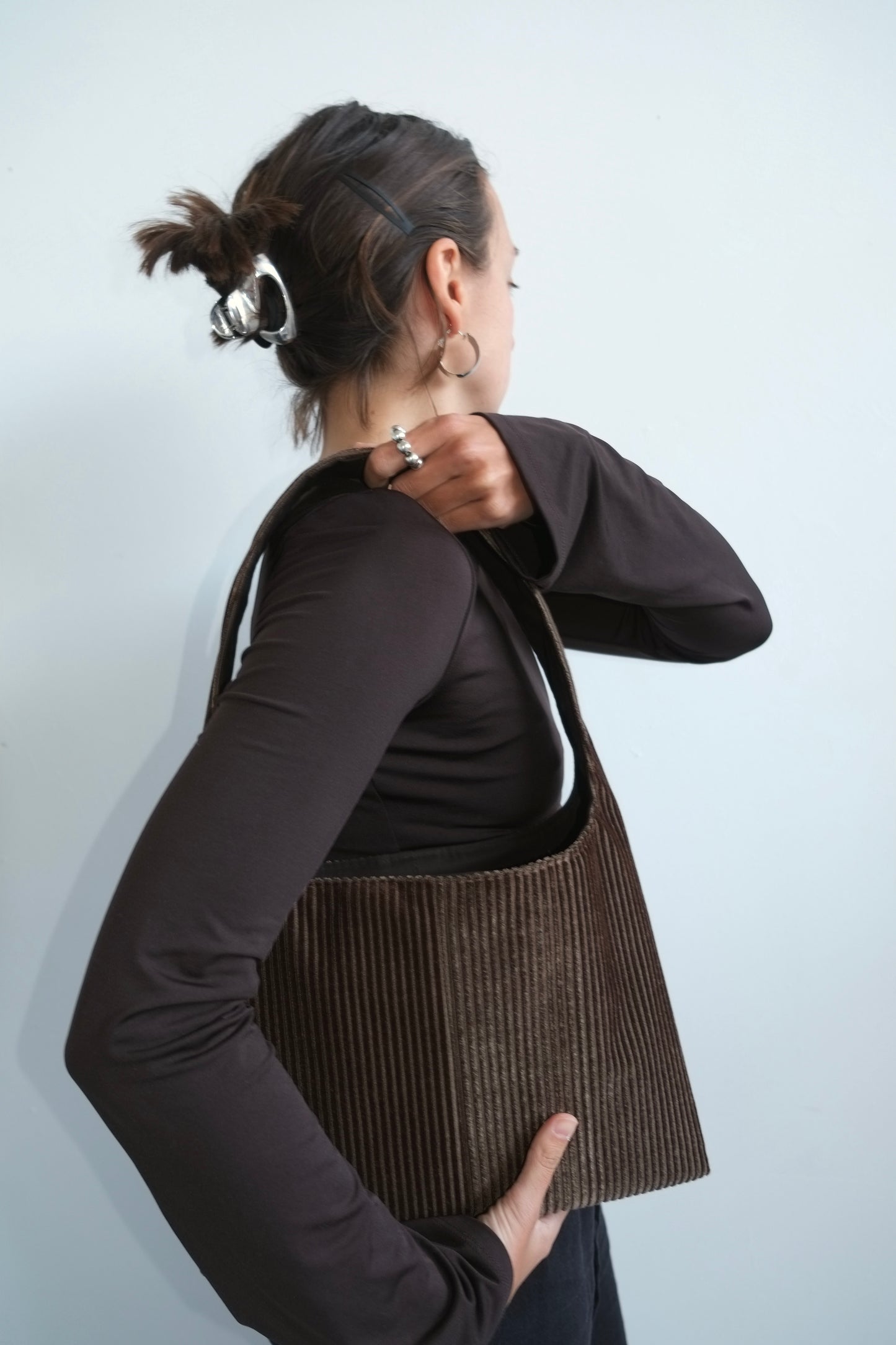 Brown Corduroy Mini Bag