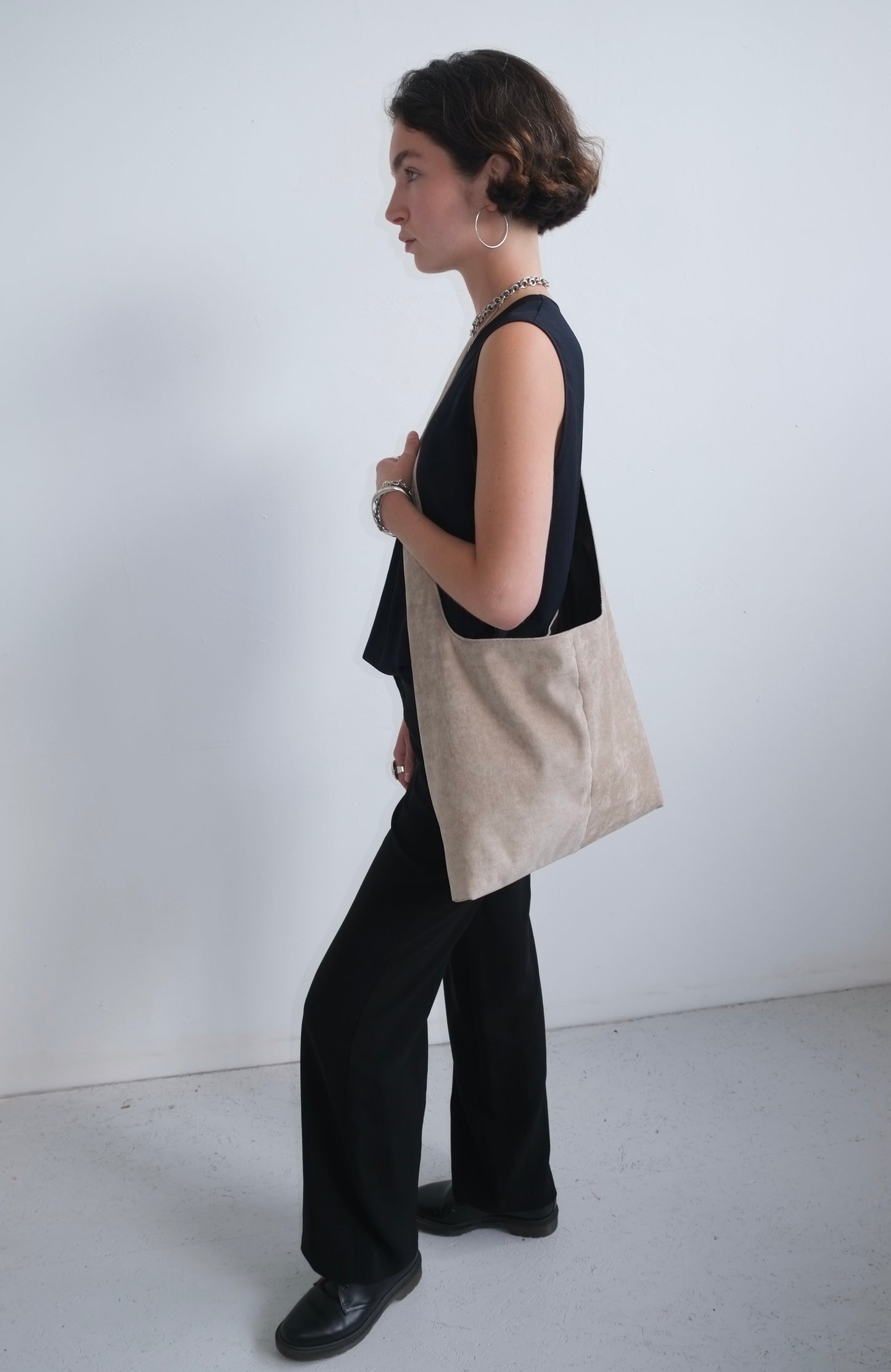 Cream Velvet Big Bag