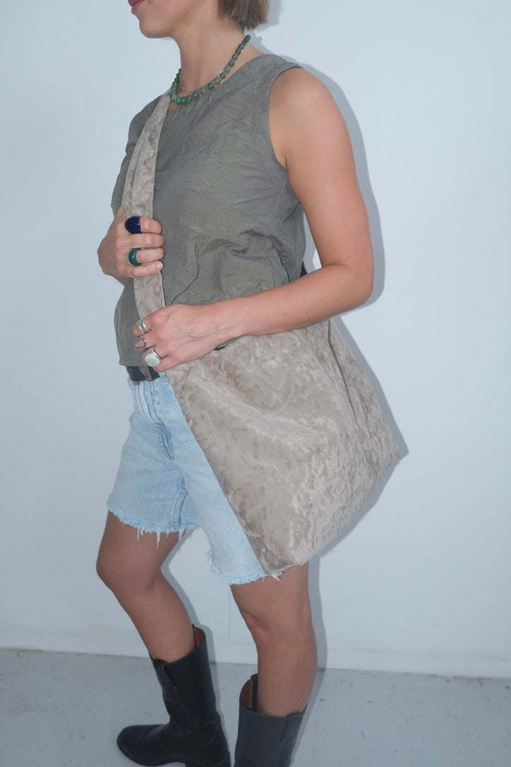 Light Brown Velvet Big Bag