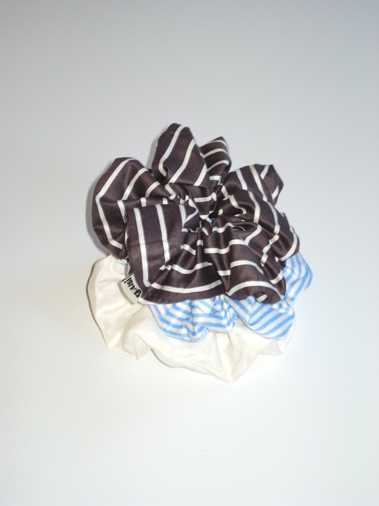 Brown Striped Scrunchie