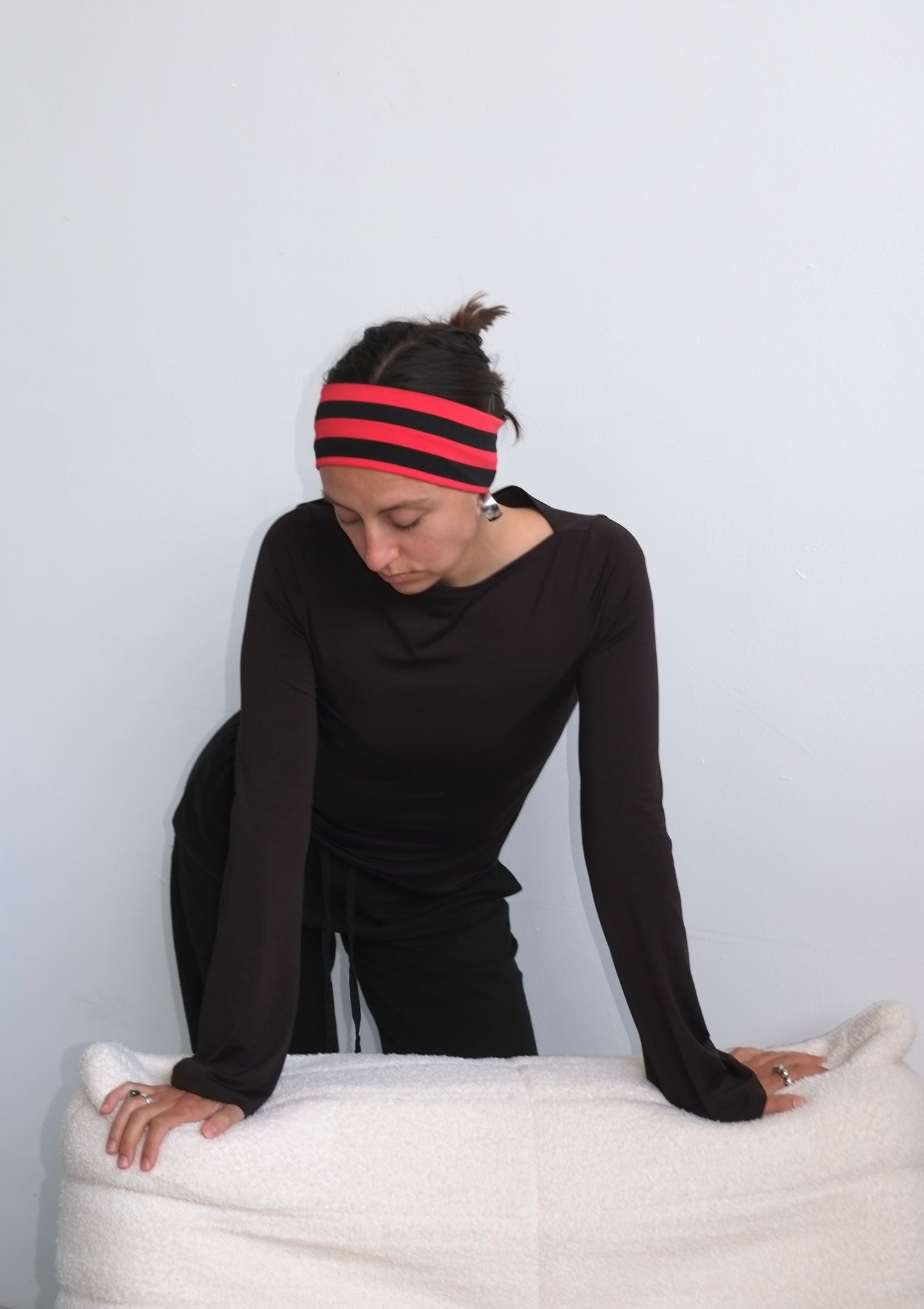 Red Black Striped Headband