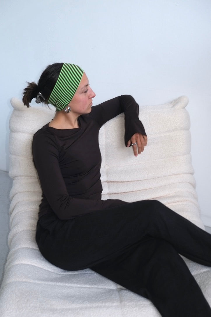 Green Striped Headband