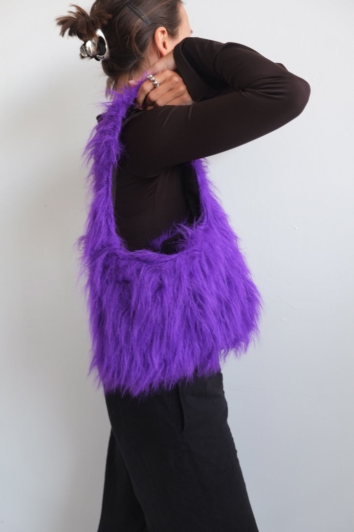 Purple Fluffy Mini Bag