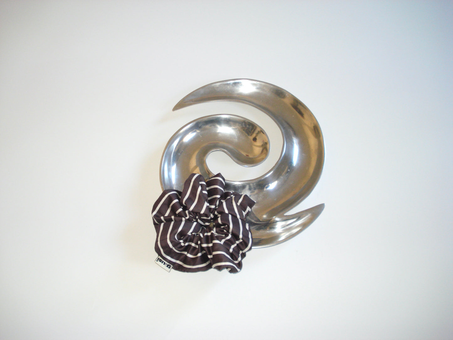 Brown Striped Scrunchie
