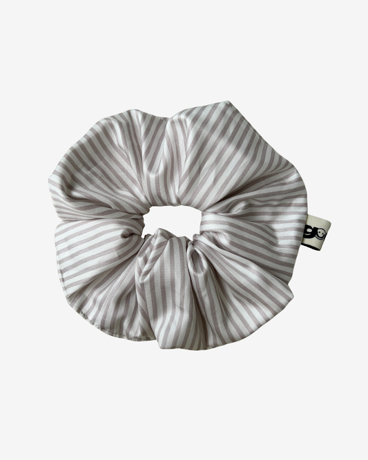 White Striped Scrunchie