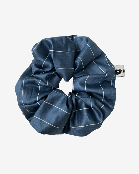 Turquoise Striped Scrunchie