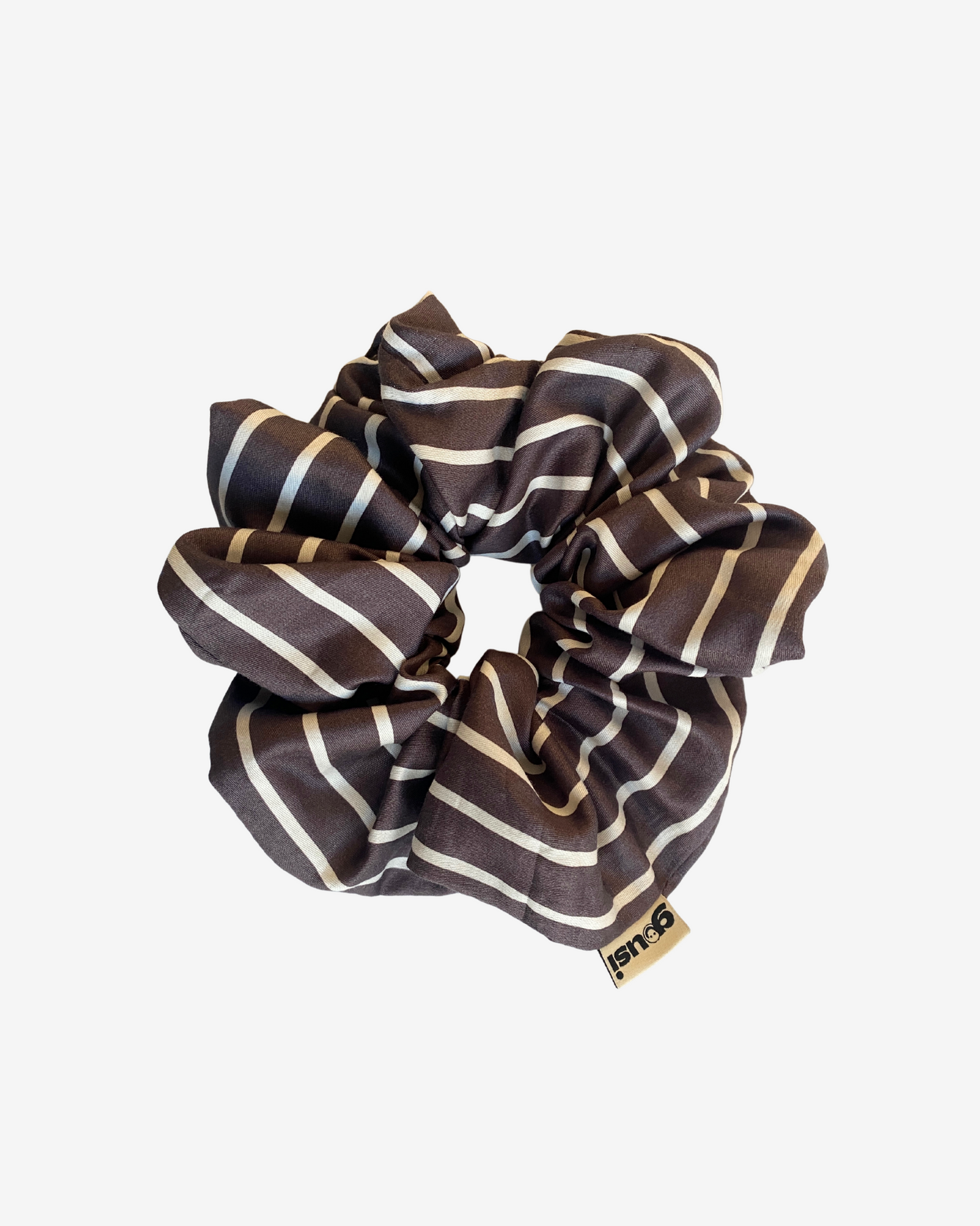 Brown Striped Scrunchie