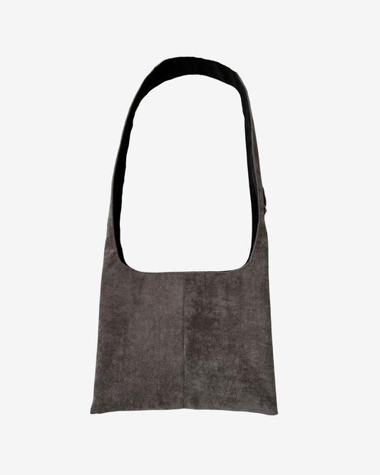 BROWN SUEDE LOOK MEDIUM BAG