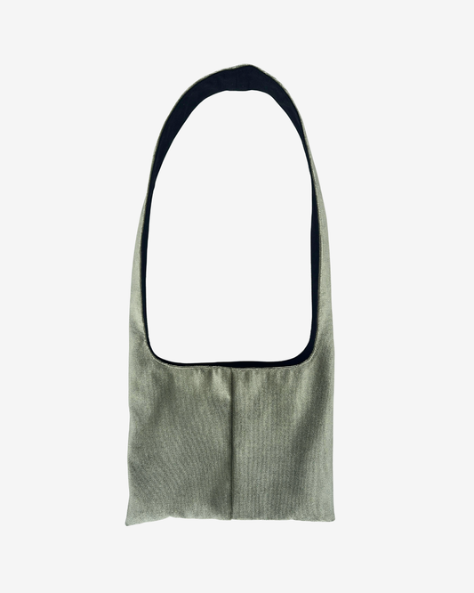 LIGHT GREEN VELVET MEDIUM BAG