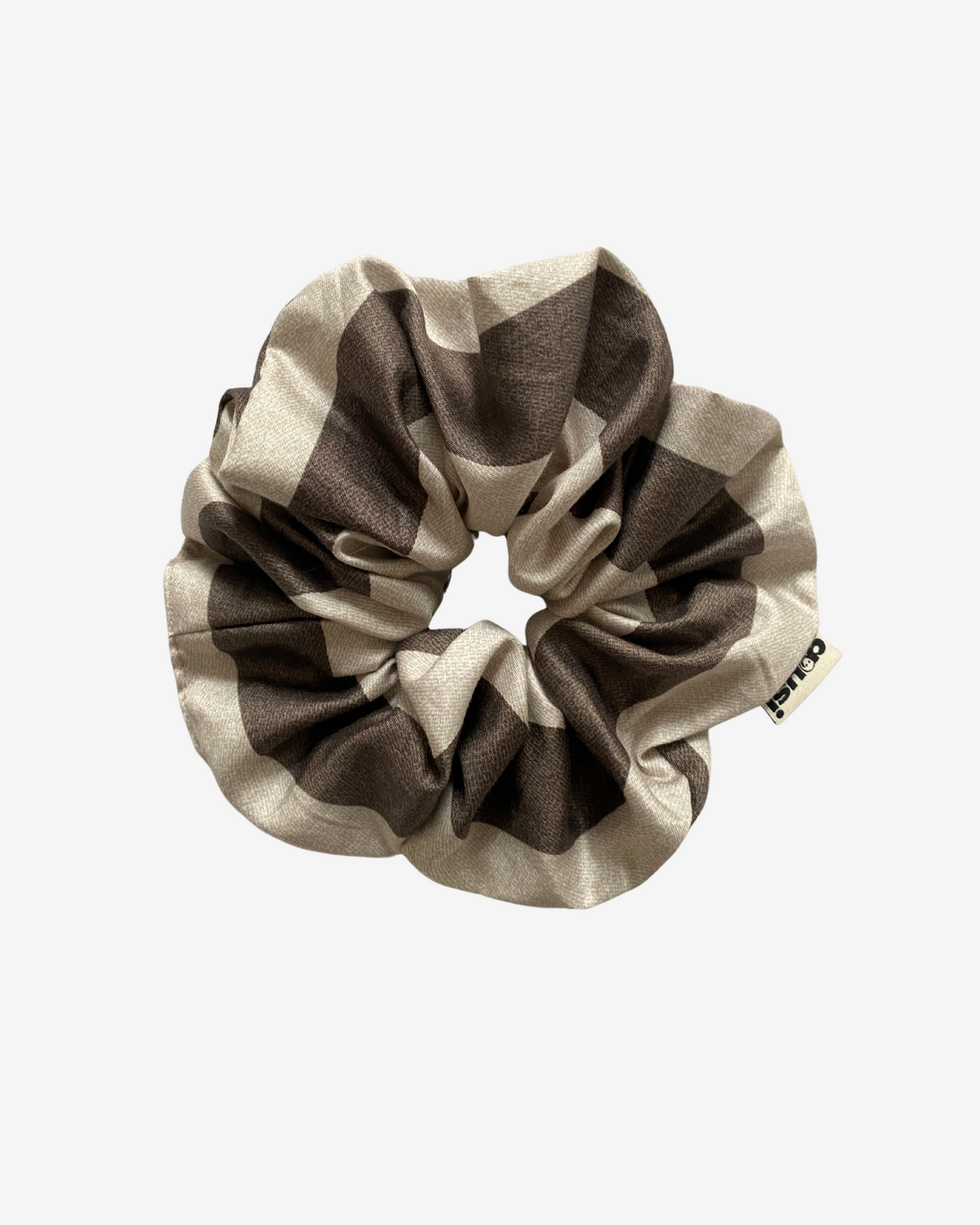 Brown Cream Striped Scrunchie
