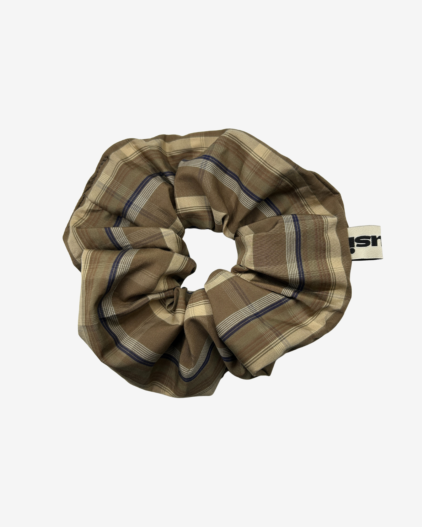 BROWN CHECKERED SCRUNCHIE