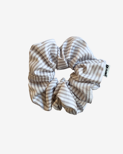 White Striped Scrunchie