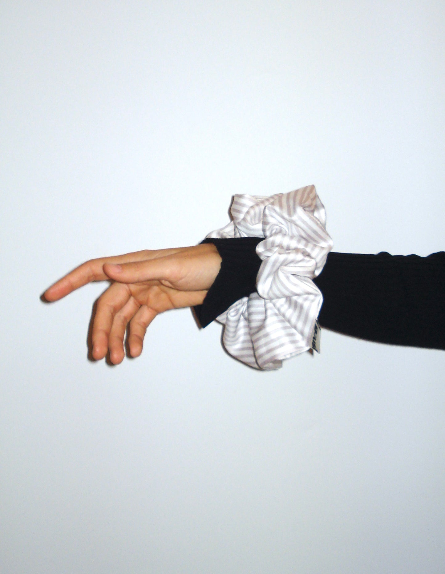 White Striped Scrunchie