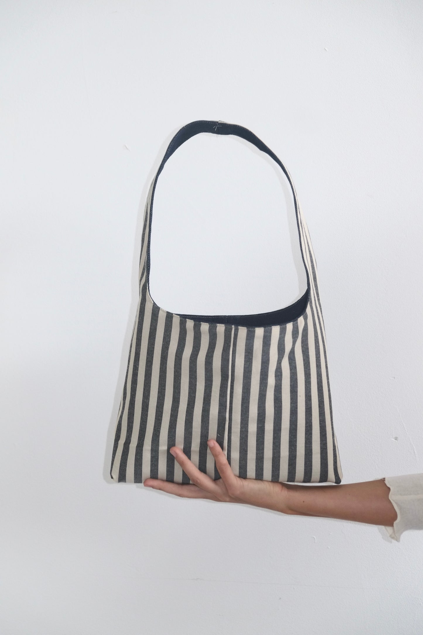 GREY STRIPED MINI BAG