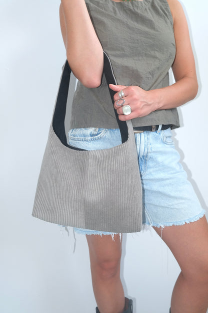 Grey Corduroy Mini Bag