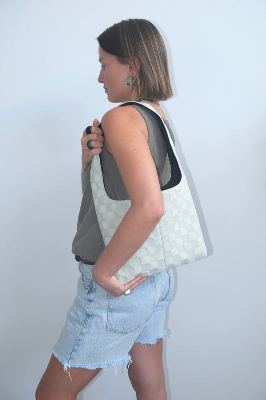 Silver Checkered Mini Bag