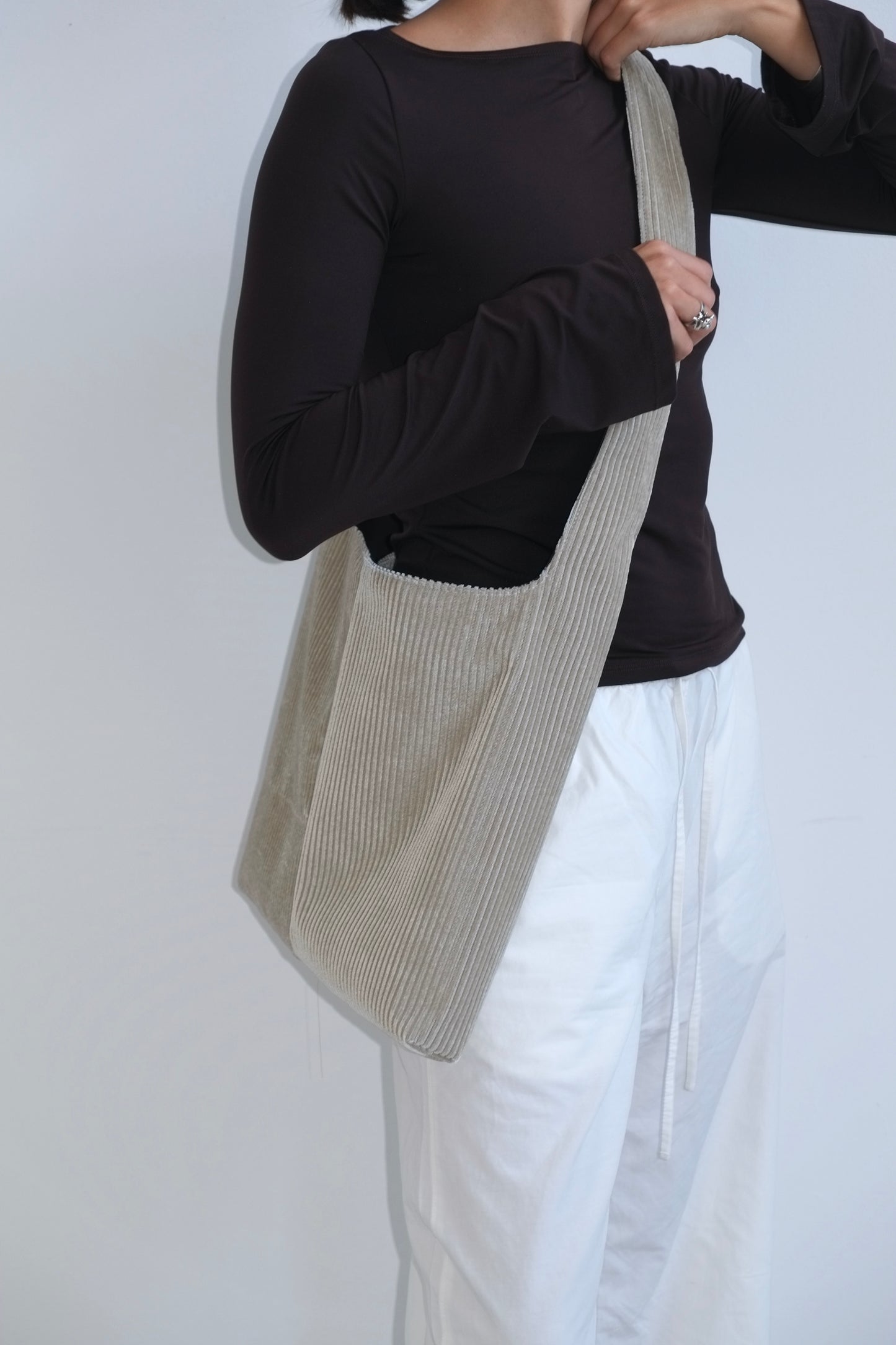 Cream Corduroy Big Bag