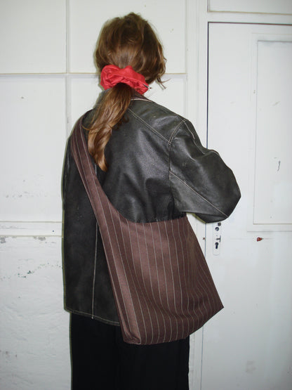 BROWN STRIPED BIG BAG