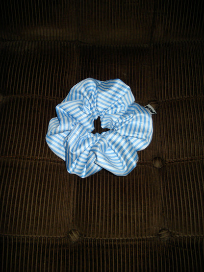 Blue White Striped Scrunchie