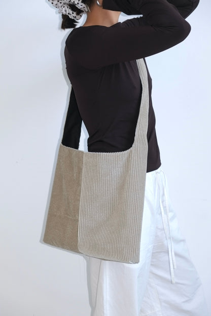 Cream Corduroy Big Bag