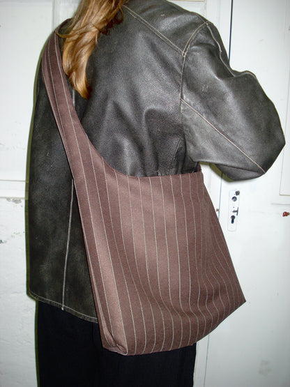 BROWN STRIPED BIG BAG