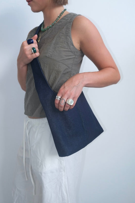 Blue Denim Medium Crossbody Bag