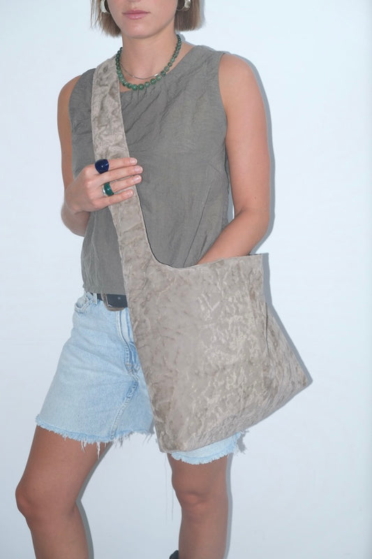 Light Brown Velvet Big Bag