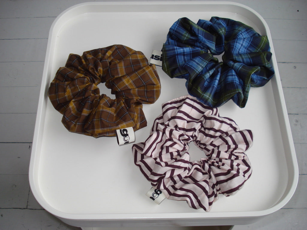 BROWN STRIPED SCRUNCHIE