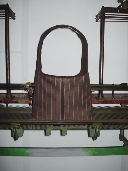 BROWN STRIPED MINI BAG