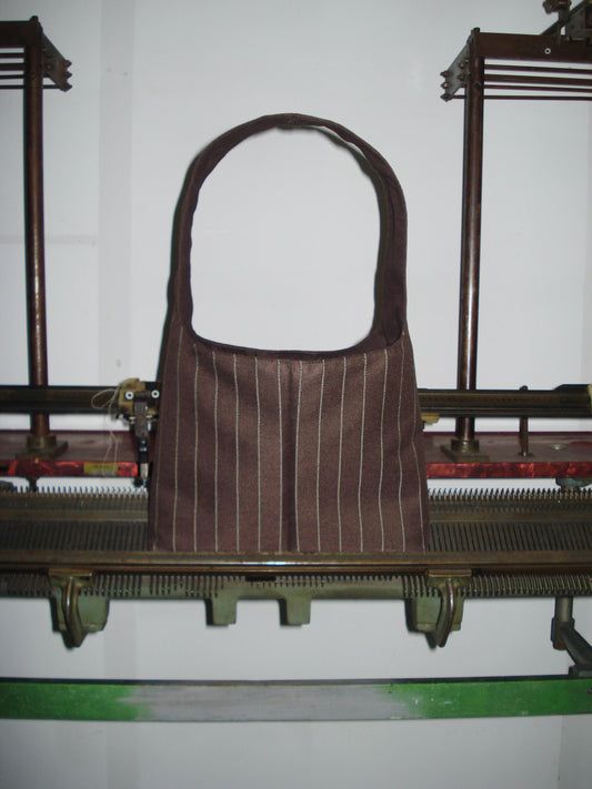 BROWN STRIPED MINI BAG