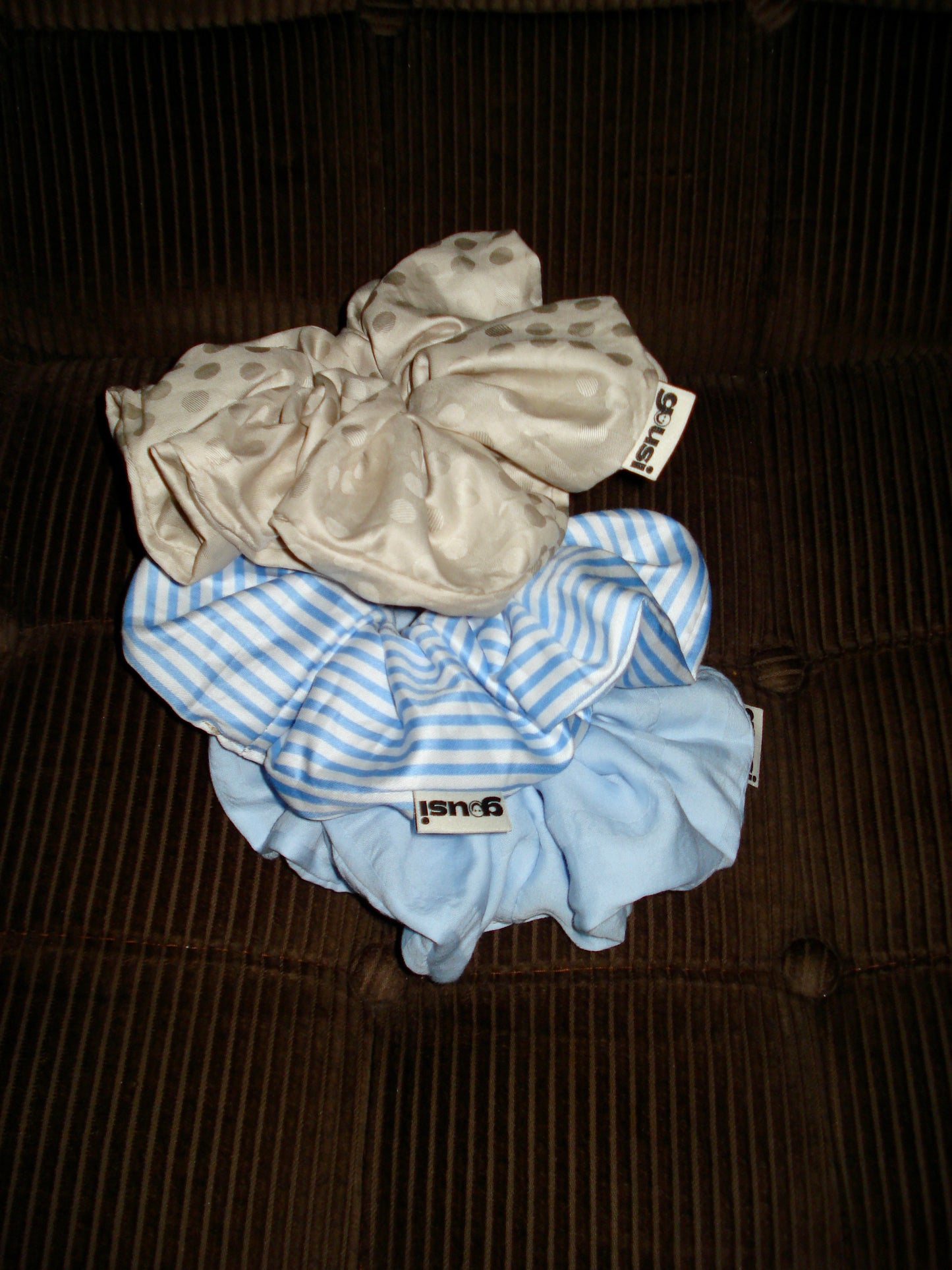 Blue White Striped Scrunchie