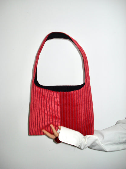 Red Striped Velvet Mini Bag