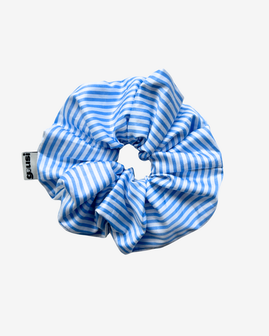Blue White Striped Scrunchie