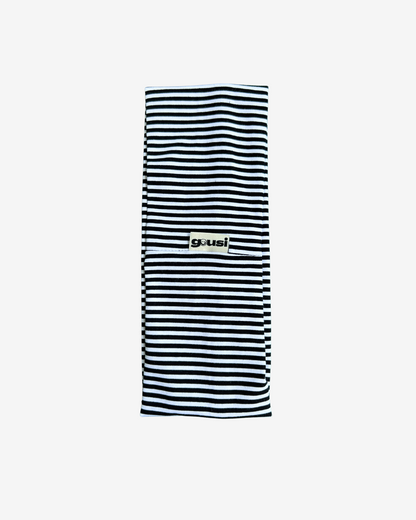 BLACK WHITE STRIPED HEADBAND