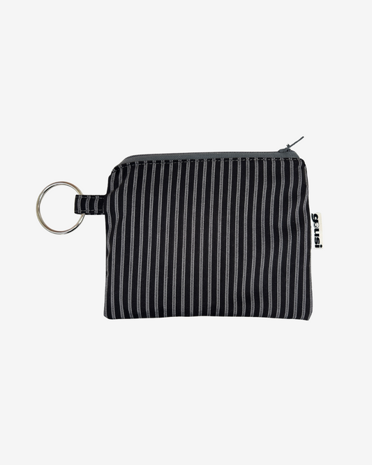 GREY STRIPED MINI POUCH