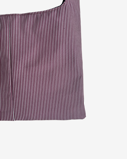 Red Grey Striped Medium Bag