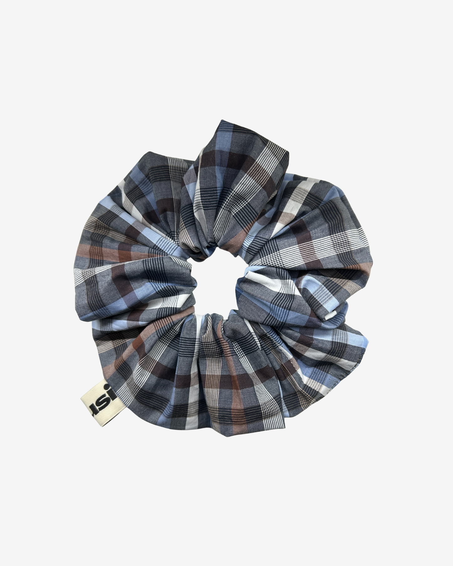 BLUE CHECKERED SCRUNCHIE