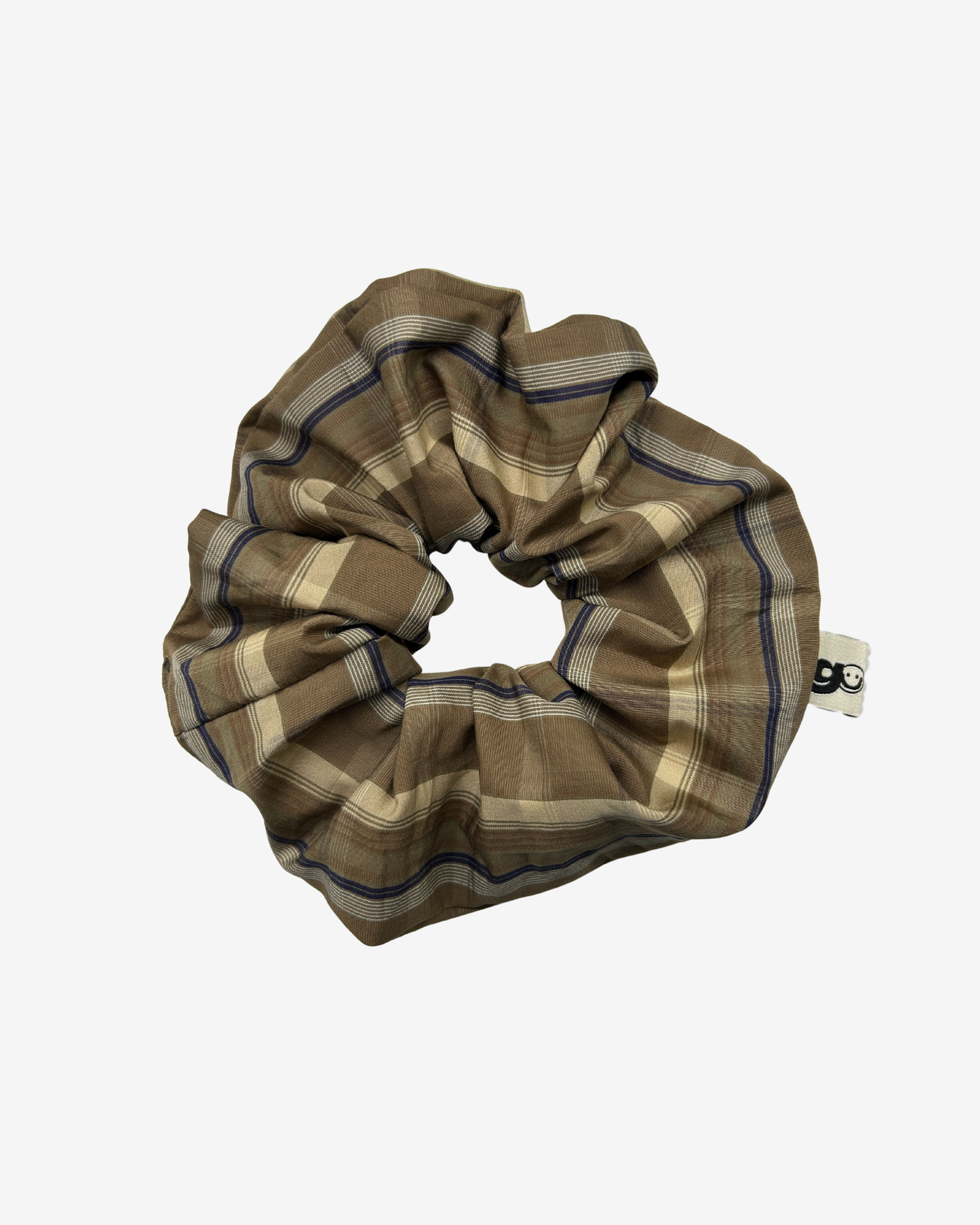 BROWN CHECKERED SCRUNCHIE